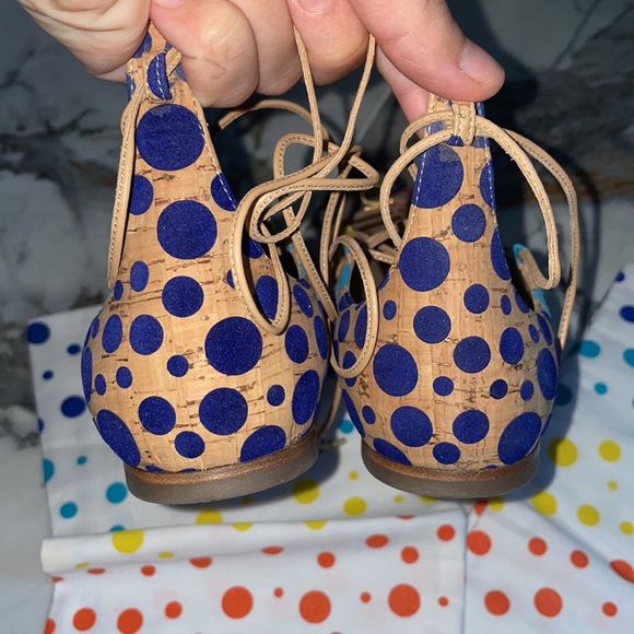 Salvatore Ferragamo Colorful Spotted Cork Lace-up Flats 🔴🟠🟡🟢🔵🟣 - Picture 10 of 17